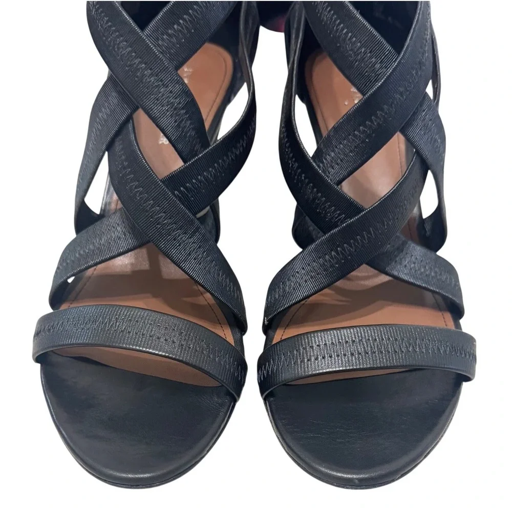 Donald J Pliner Jemi Wedge Sandals Womens 11M Black Leather Criss‎ Cross